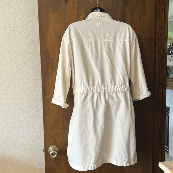 LEVI AINSLEY SHIRT DRESS FLATTERING ADJUSTABLE TIE WAIST SIZE S - Picture 5 of 12